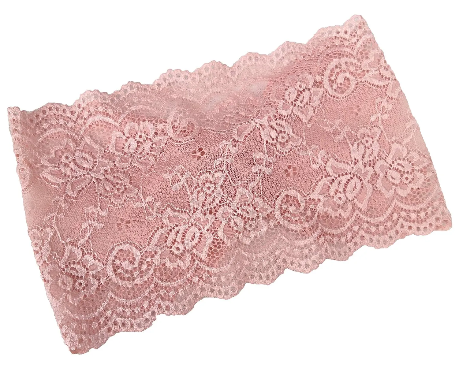 6'' Wide Lace Headbands for Women Headcovering Church Lace Headwrap for Women (Blush, One Size)