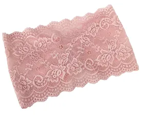 6'' Wide Lace Headbands for Women Headcovering Church Lace Headwrap for Women (Blush, One Size)