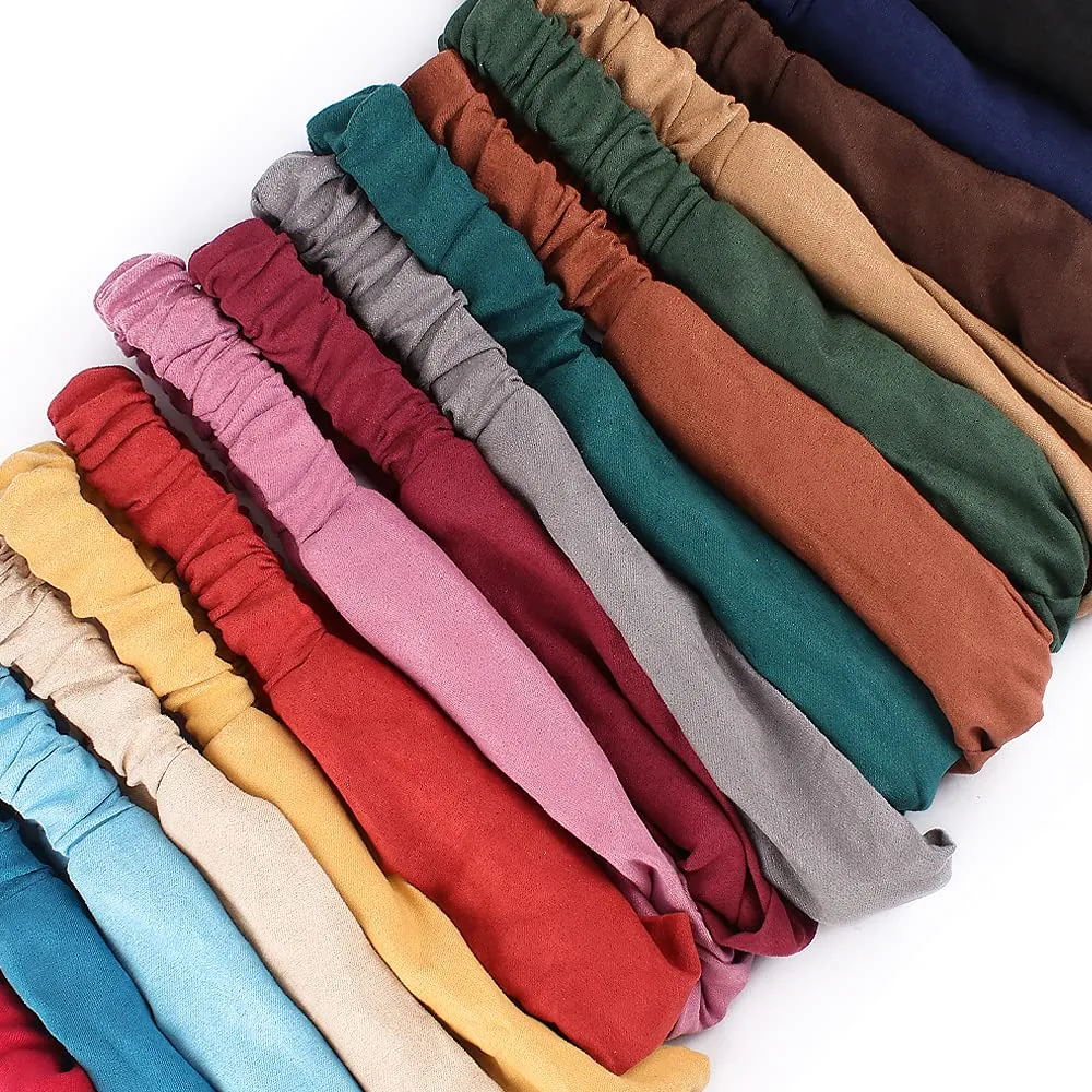AHONEY 20 Pack Headbands for Women Knotted Headbands Twist Stretchy Hair Bands for Girls Cross Turban Plain Headwrap Yoga Workout Hair Accessories Christmas Gifts Stocking Stuffers (Suede)