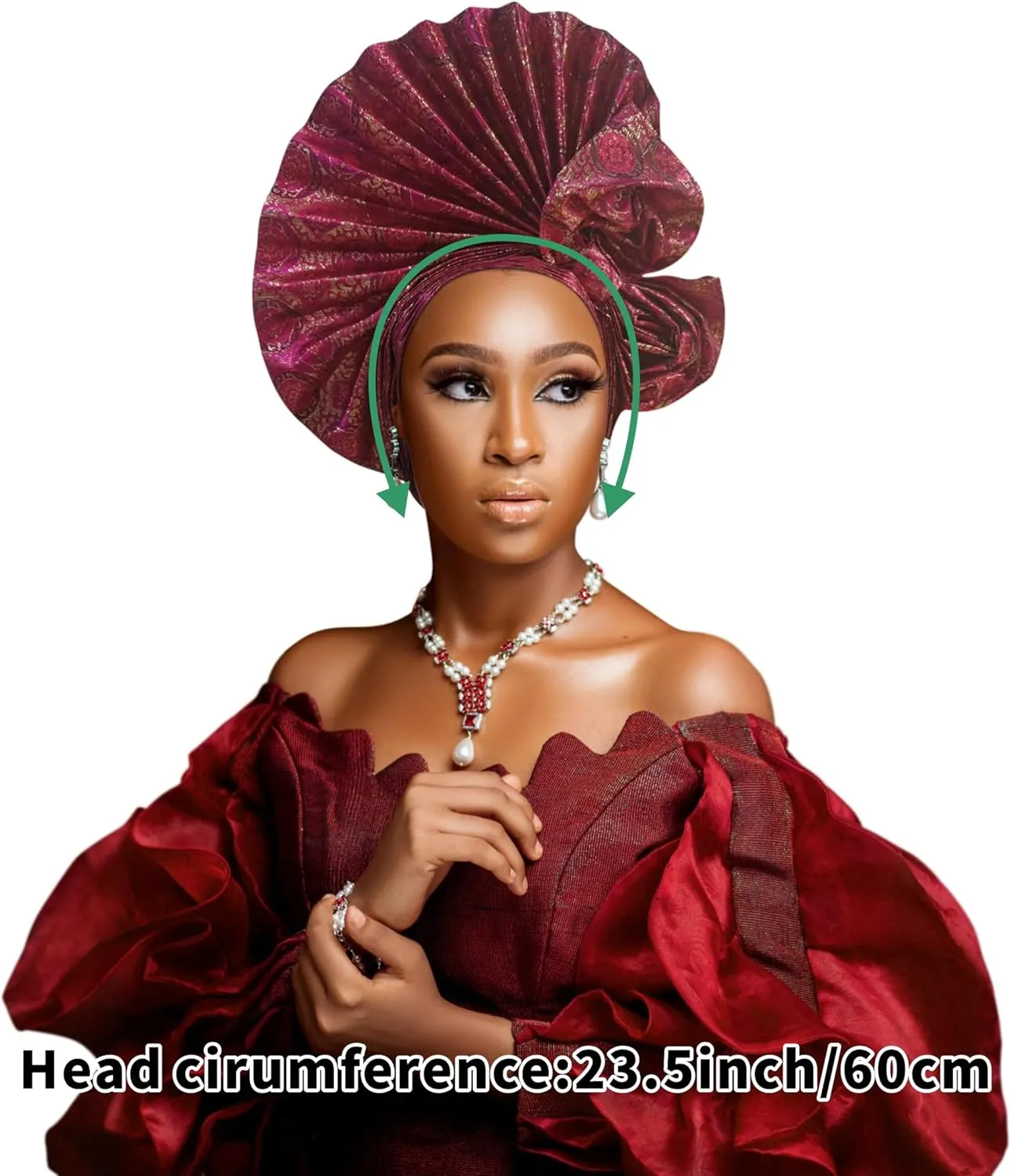 Auto Gele African Head Tie of Nigeria ASO Oke Headwraps Hat Turban Wedding Party Handmade Elegant Hair Wear Cap for Women