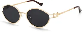 BOTEN Retro Oval Sunglasses for Women Men 2025 Trendy Small Round Sun Glasses Gold Metal Fashion Shades Cute Chic Sunnies