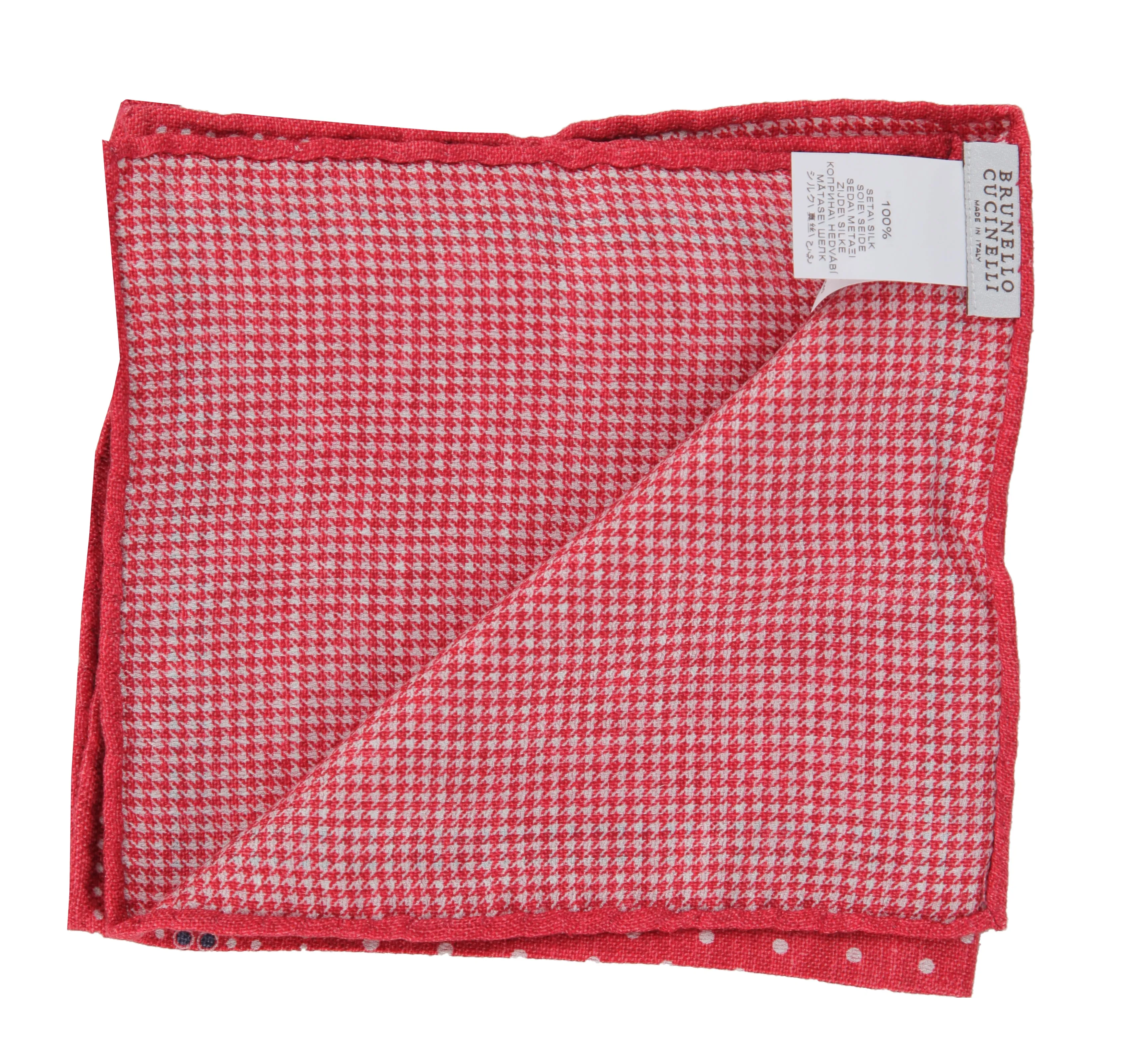 Brunello Cucinelli Red Silk Pocket Square