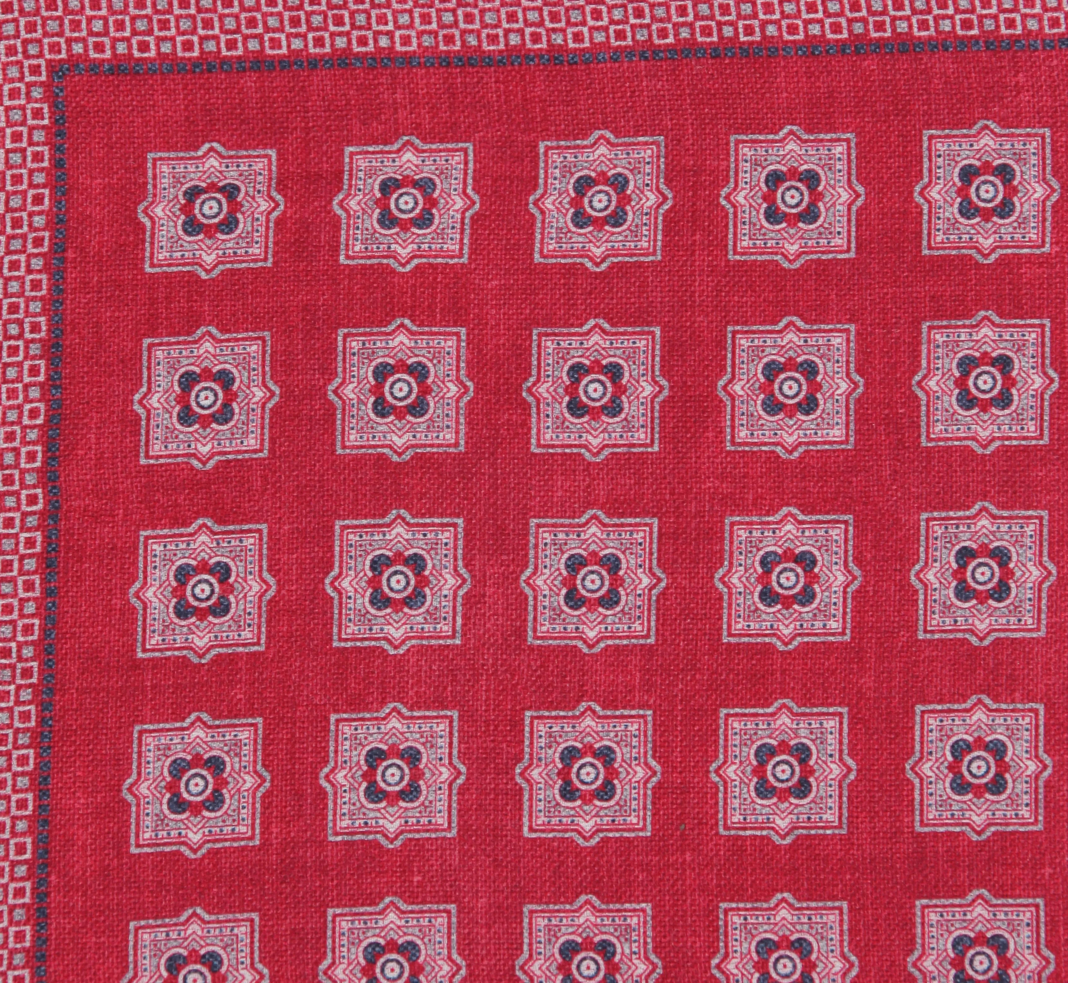 Brunello Cucinelli Red Silk Pocket Square