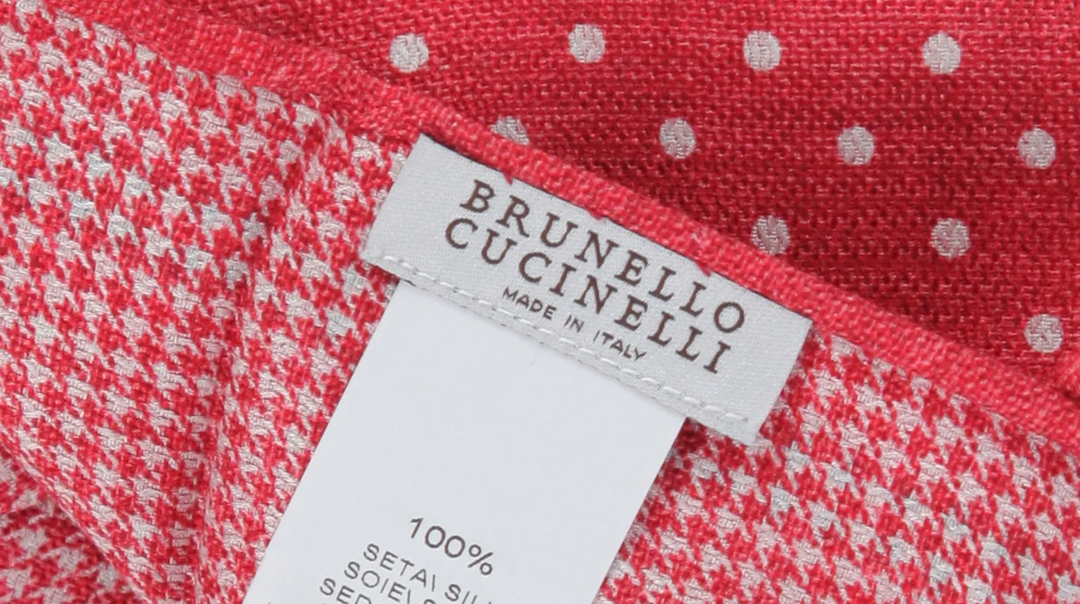 Brunello Cucinelli Red Silk Pocket Square