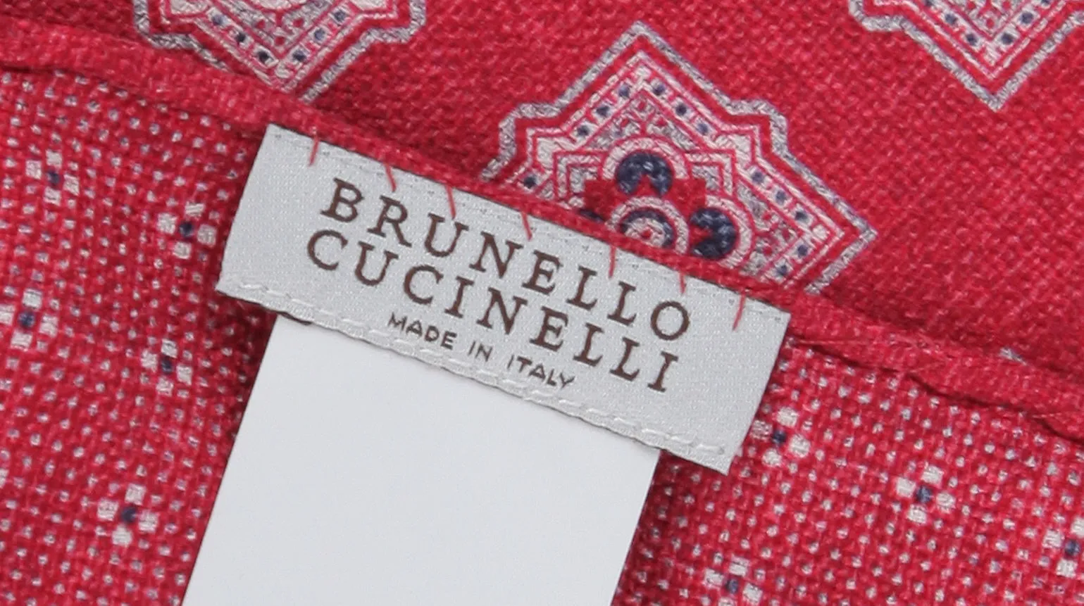 Brunello Cucinelli Red Silk Pocket Square