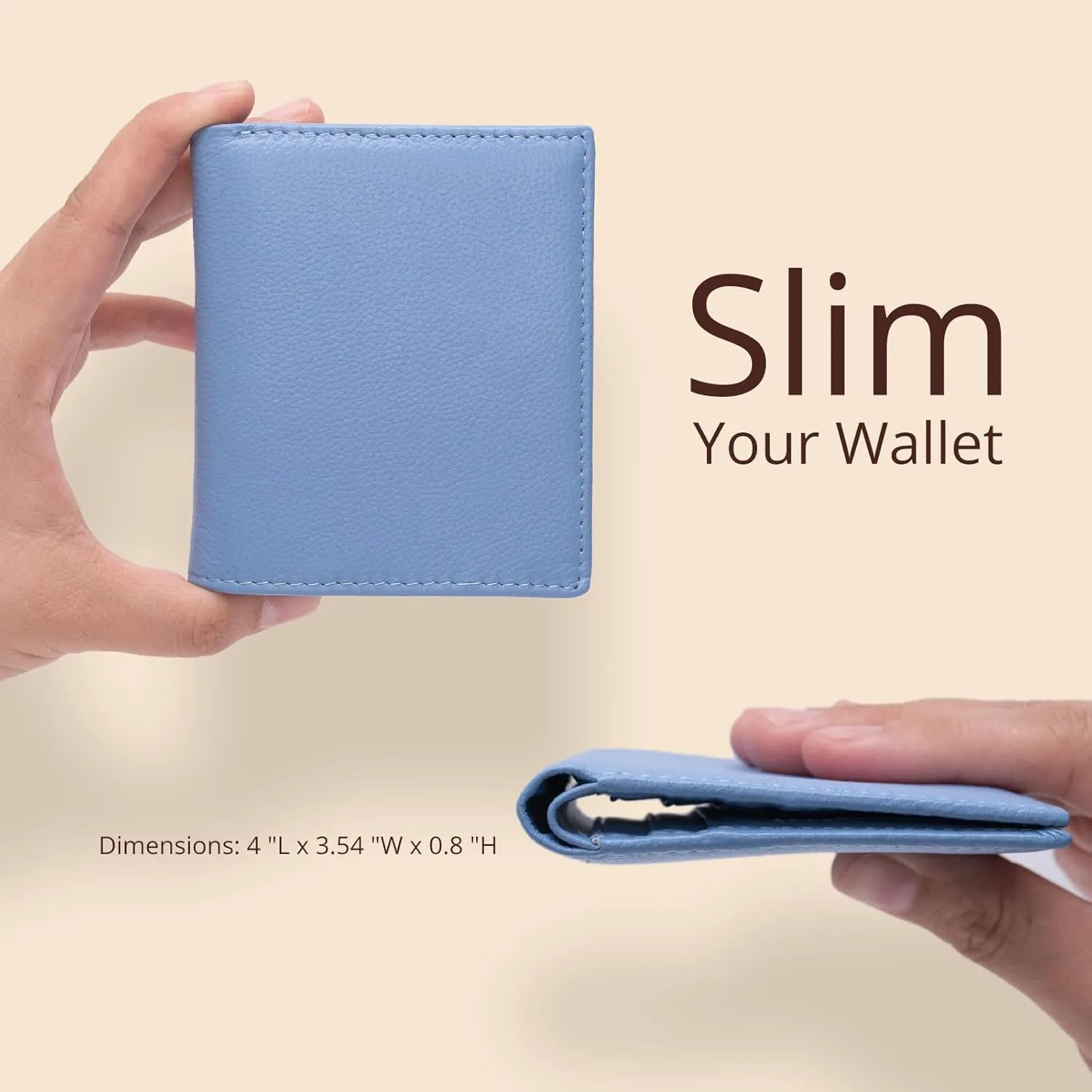 Bveyzi Ultra Slim Small RFID Wallet for Women, Leather Tiny Thin Bifold Pocket Ladies Wallet