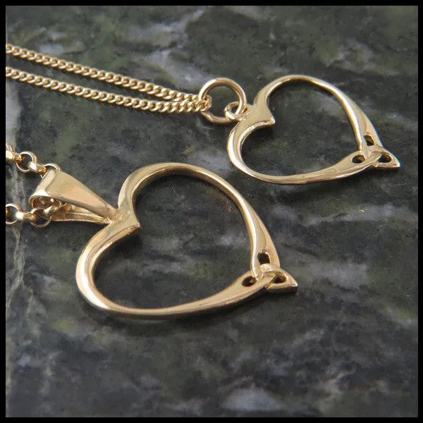 Celtic Heart Pendant in Gold