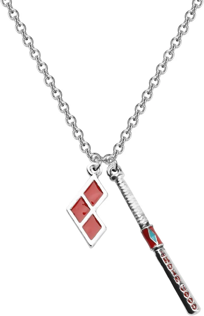 CENWA Good Night Baseball Bat Joker Pendant Necklace Gift For Fans