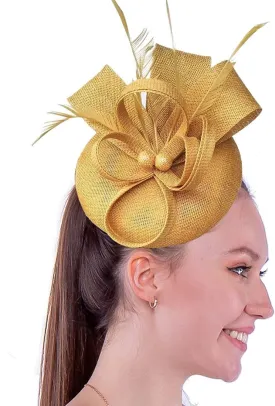 Coolwife Womens Fascinator Hat Sinamay Pillbox Flower Feather Tea Party Derby Wedding Headwear
