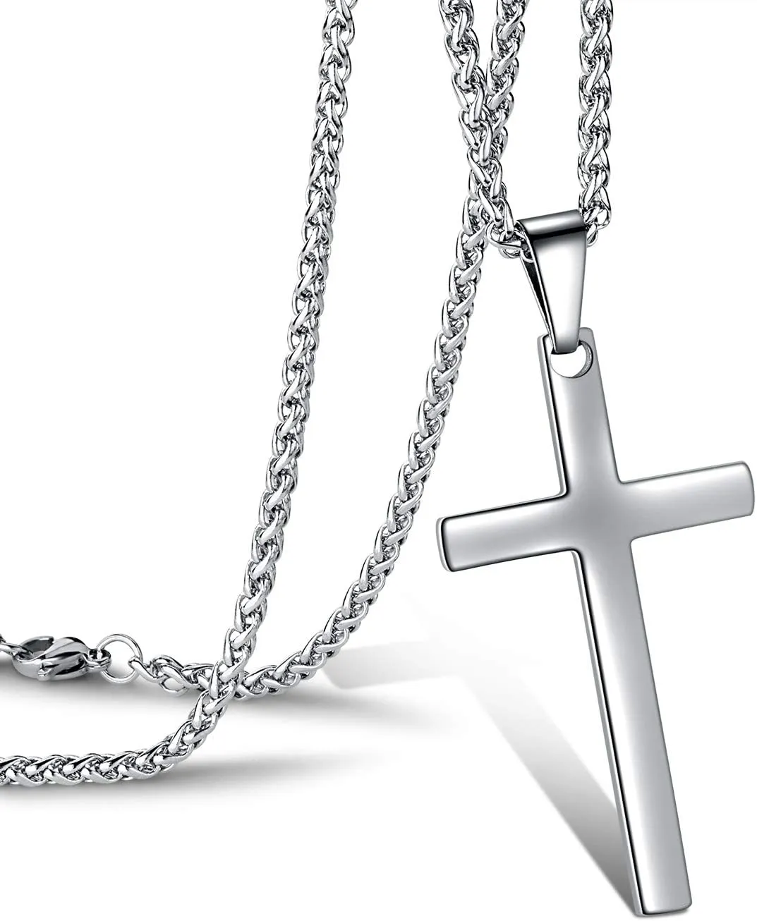 Cross Pendant Necklace for Men Stainless Steel Titanium Necklace,18-36 Inches