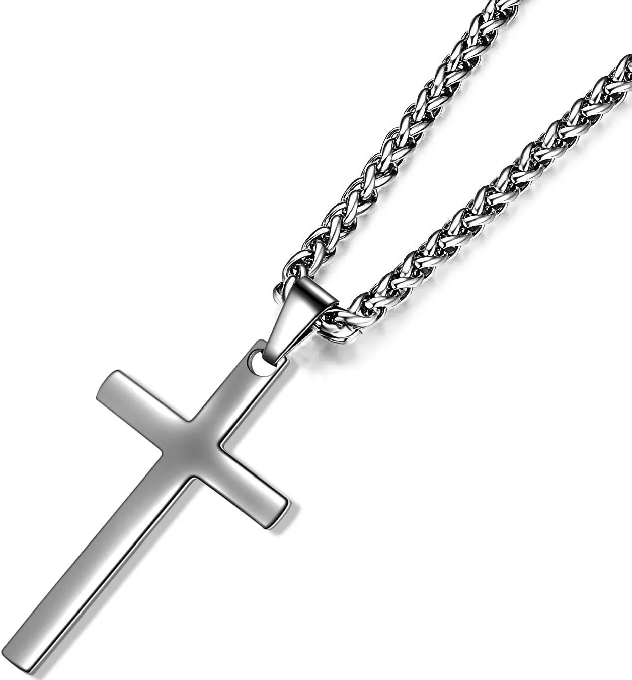 Cross Pendant Necklace for Men Stainless Steel Titanium Necklace,18-36 Inches