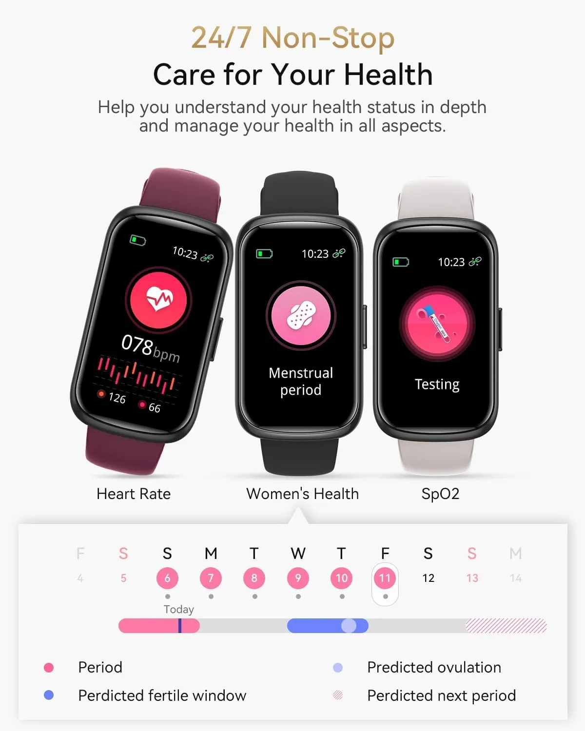 Fitness Tracker, 4 Bands Fitness Watches for Men/Women, Smart Watch with 24/7 Heart Rate/SpO2/Sleep Monitor, IP68 Health Fitness Tracker Watch for Android/iOS Phones, Activity Tracker with Step Count