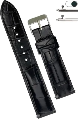 Handmade AIIi-gator Watch Band Men Quick Release Croc Premium Leather Watch Strap Replacement Silver Buckles Bespoke 18mm 19mm 20mm 21mm 22mm 24mm
