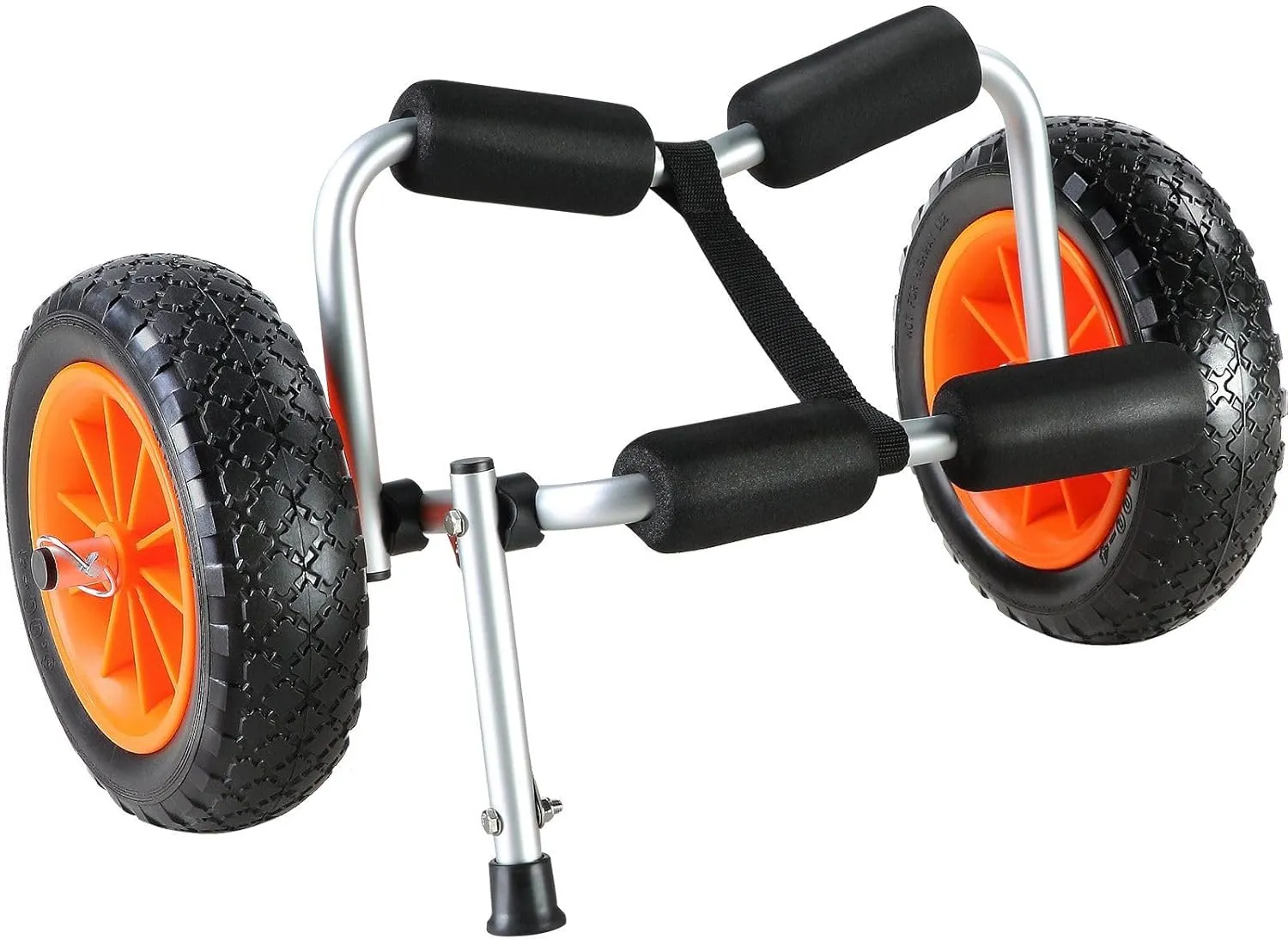 Heavy Duty Kayak Cart, 250lbs Load Capacity, Foldable Canoe Trolley Cart with 10'' Solid Tires, Nonslip Support Foot & Tie-Down Strap, for Kayaks Canoes Paddleboards Float Mats Jon Boats