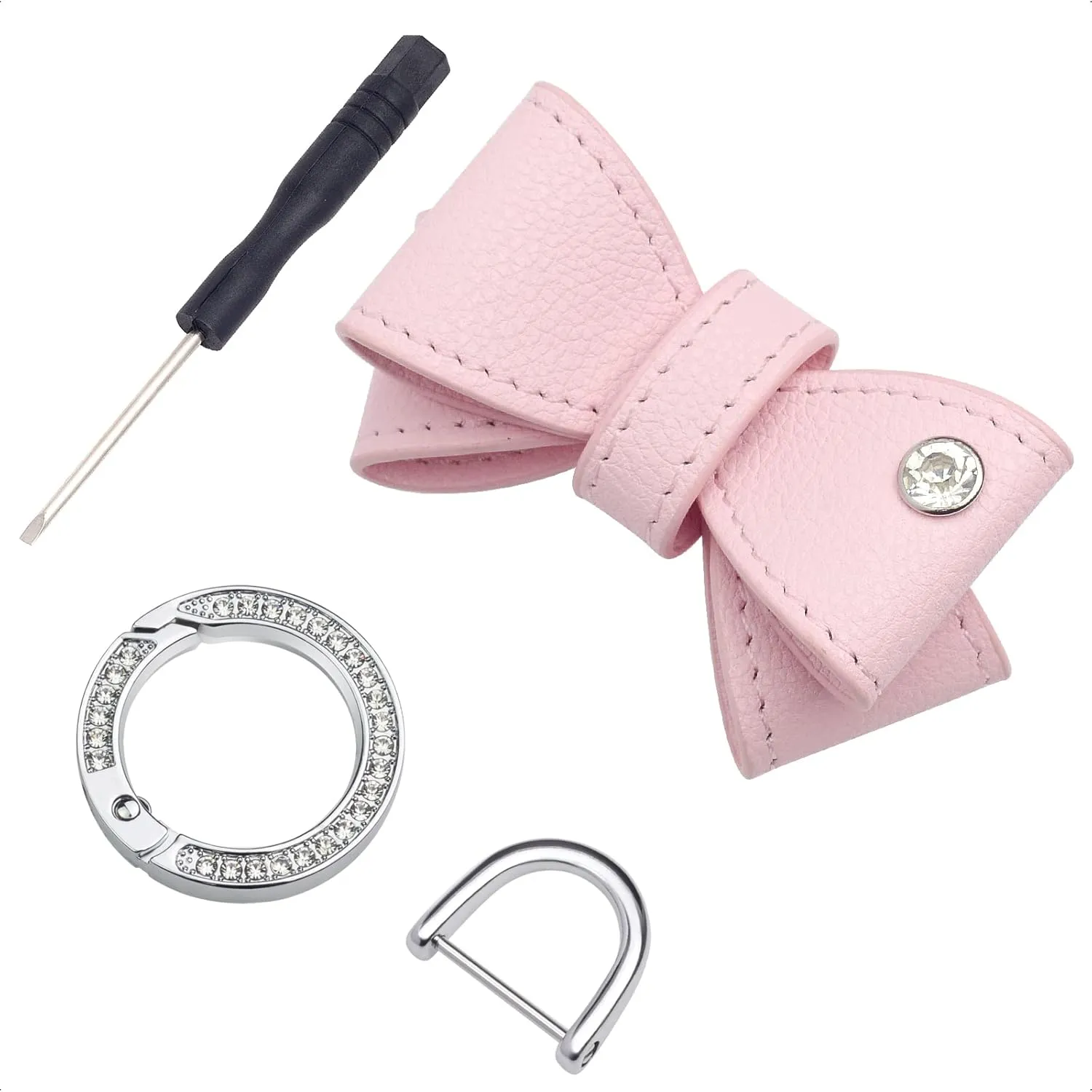 Leather bowknot keychain for Women