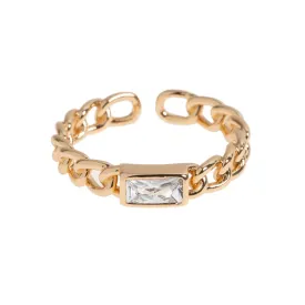 Maya - Chunky Chain Crystal Ring