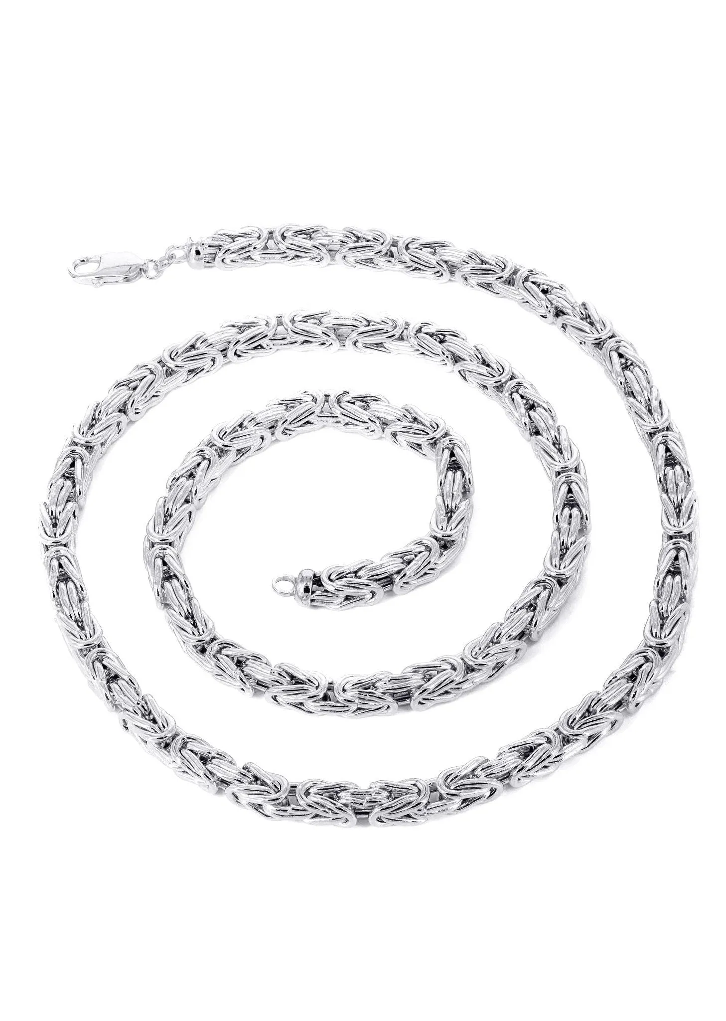 Mens Italian Byzantine Chain White 10k Gold