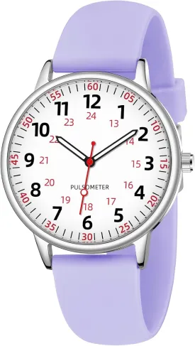 Nurse Watch for Women Waterproof Analog Silicone Watch with Second Hand Nursing Watch