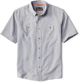 Orvis Tech Chambray Short-Sleeve Work Shirts for Men with Odor Control Thermal Regulation, and UPF 40 Sun Protection