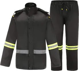 Ourcan Rain Suits for Men Classic Rain Gear Waterproof Rain Coats Hooded Man's Rainwear Fishing Rain Jacket and Rain Pants