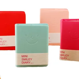 Pack of 4pcs Pocket notebook Small Pocket Super Mini Smiley Diary Notebooks Memo Note Book 4x3 Inch PU Leather Case Color Random Unknown Binding