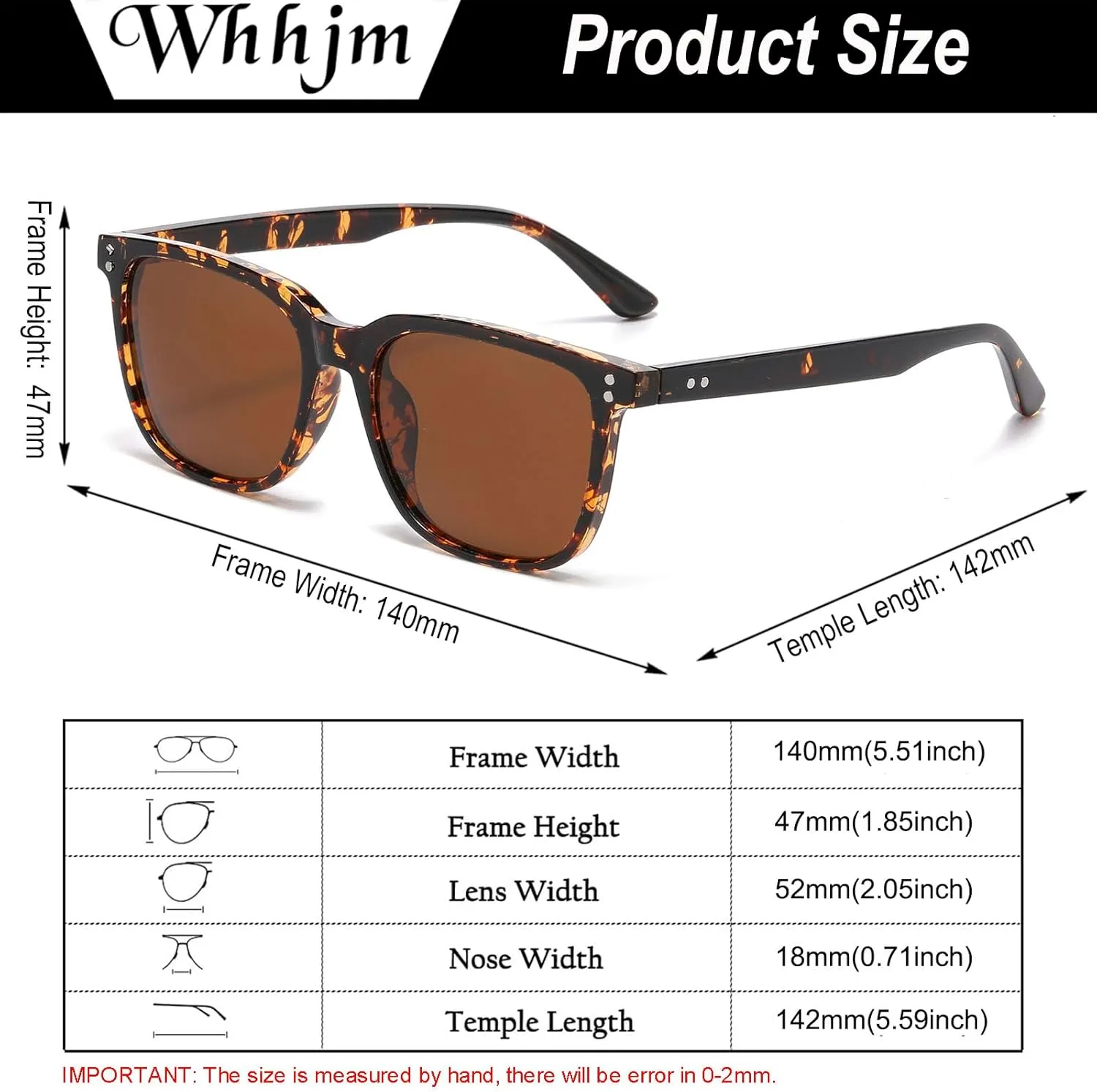 Polarized Square Sunglasses for Men Ultralight Classic Retro Square Driving Shades UV400 Protection Sun Glasses