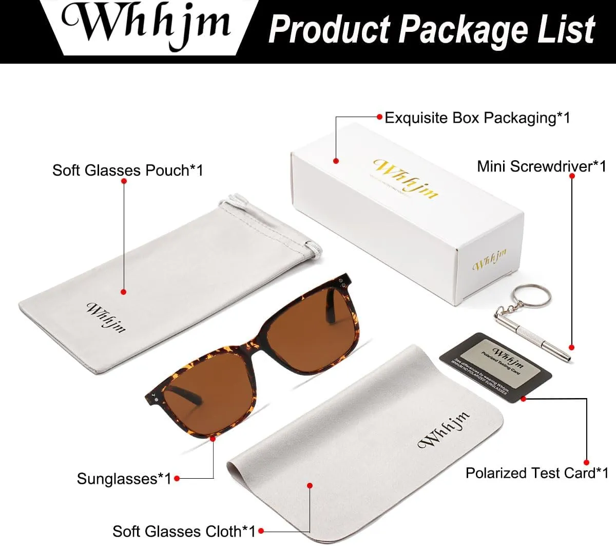 Polarized Square Sunglasses for Men Ultralight Classic Retro Square Driving Shades UV400 Protection Sun Glasses