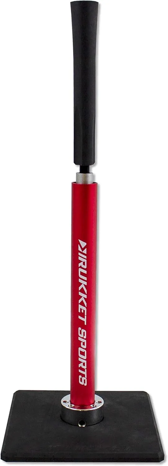 Rukket Baseball & Softball Batting Tee, Portable & Heavy Duty Practice Tees for Indoor & Outdoor, Adjustable with Carry Bag
