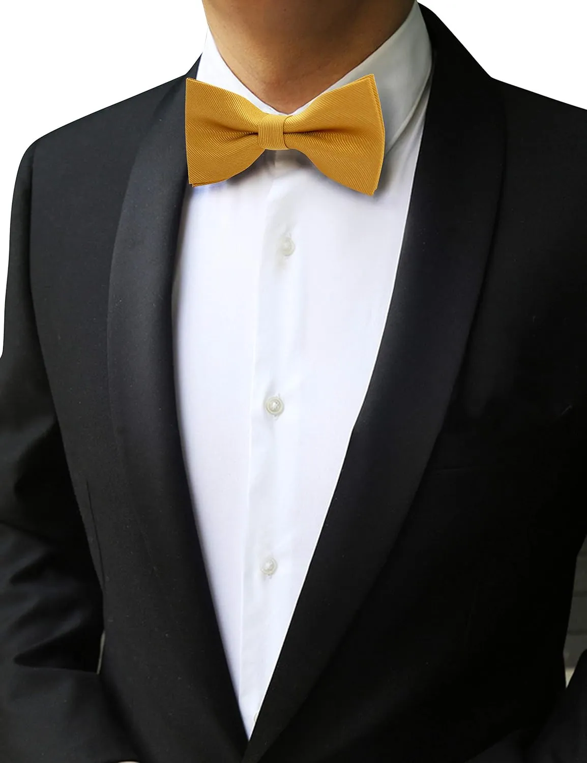 Solid Color Bow Tie and Pocket Square With Cufflinks Sets for Men