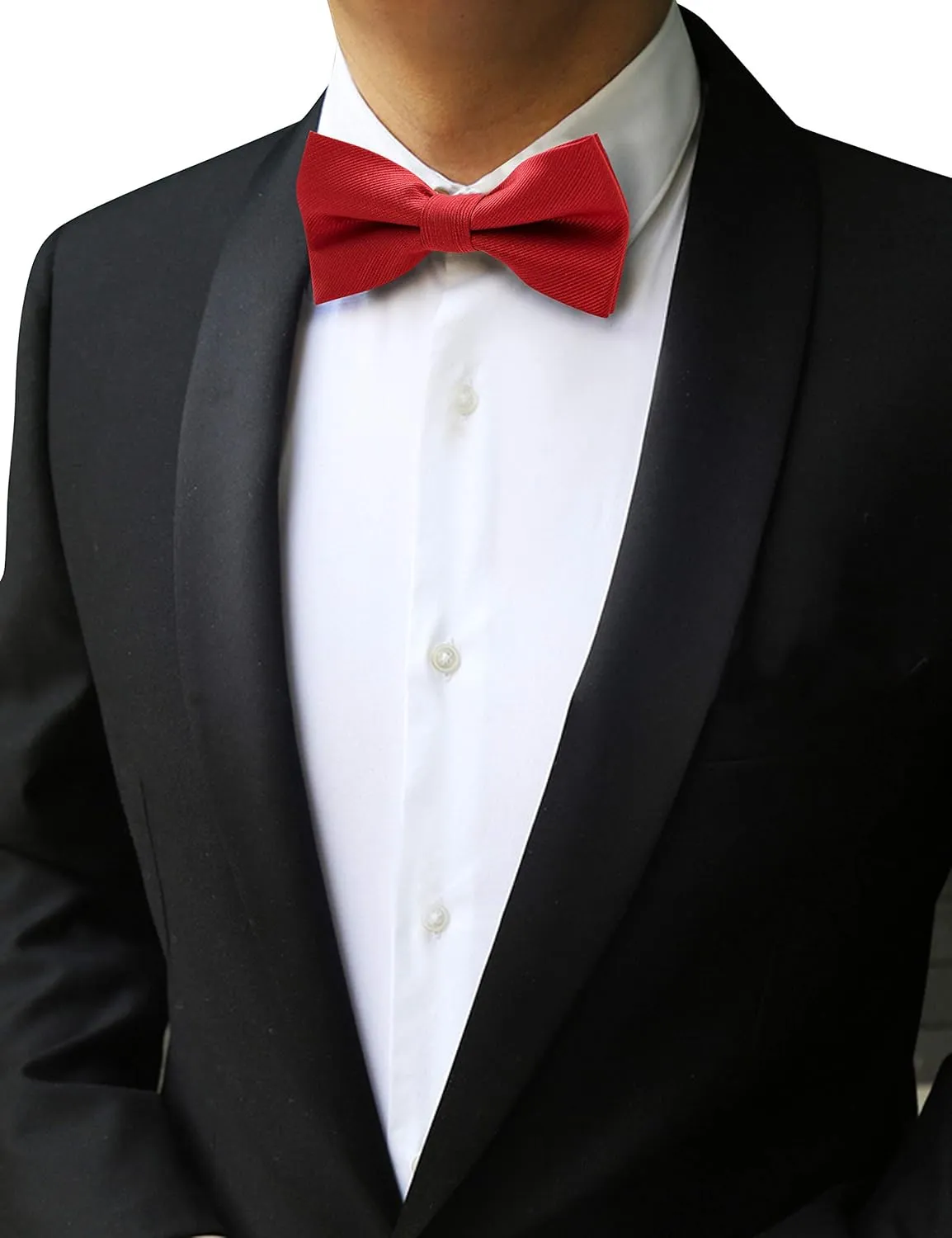 Solid Color Bow Tie and Pocket Square With Cufflinks Sets for Men
