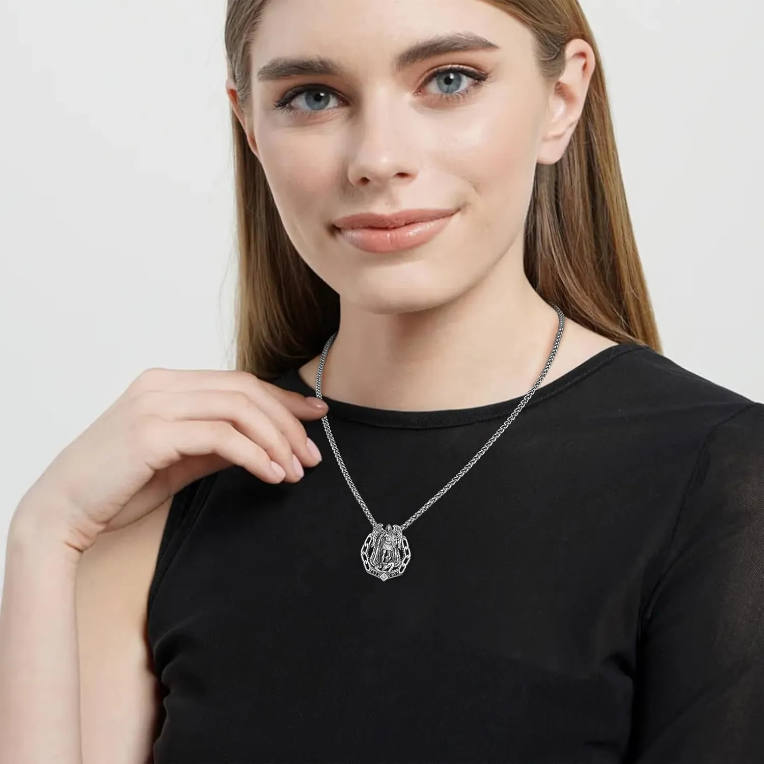 St Christopher/St Micheal Necklace for Men Women 925 Sterling Silver Saint Necklace Catholic Religious Jewelry Gifts