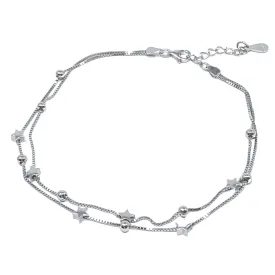 Star & Ball Sterling Silver Anklet Bracelet