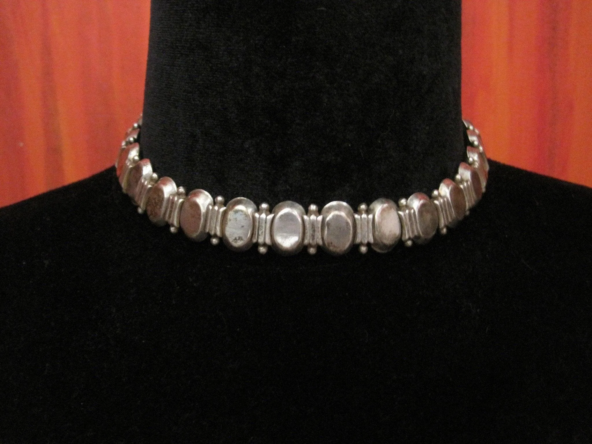 Tribal Silver Indian Petite Choker Necklace