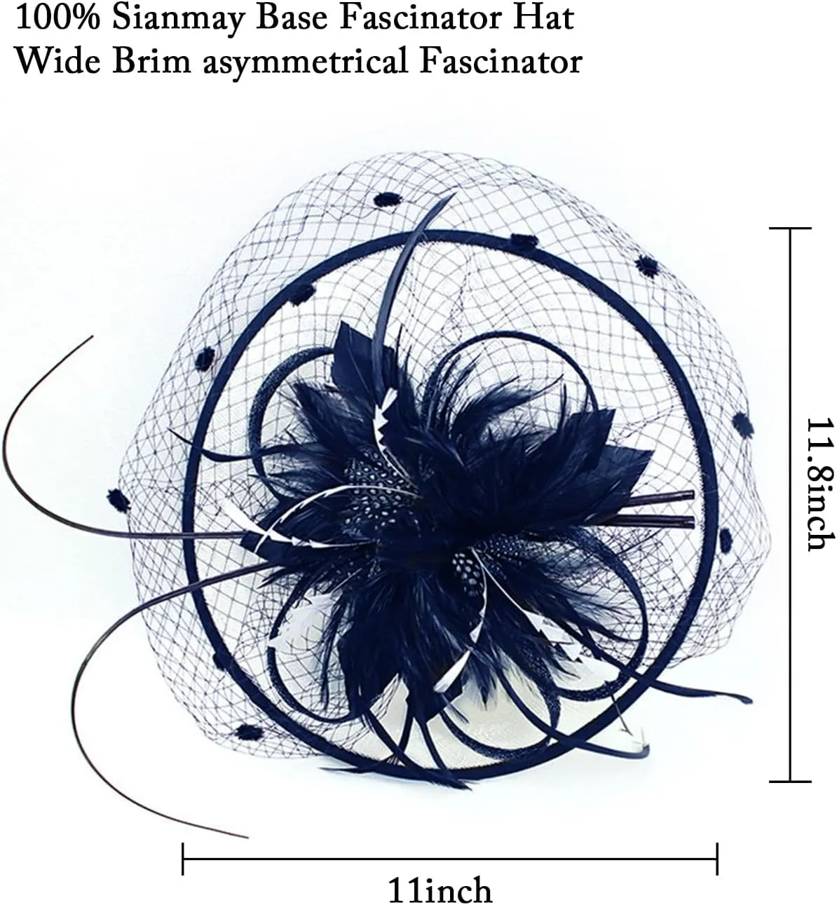 Z&X Sinamay Fascinator Hat Floral Feather Pillbox Derby Hats for Women Wedding Tea Party with Headband Clip